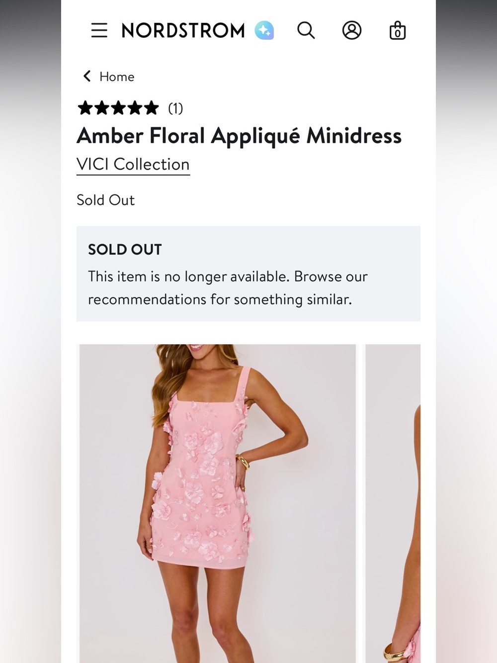 NEW NEVER WORN! VICI COLLECTION Amber Floral Appliqué Minidress XS - Picture 2 of 12